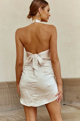 Sweet Nothings Halterneck Twist Bust Mini Dress Champagne