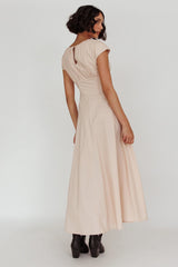 Derry Cap Sleeve A-line Maxi Dress Oat
