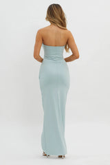 Evette Strapless Split Maxi Dress Sage
