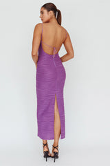 Orion Keyhole Bodice Midi Dress Purple