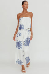 Nectar Sun Print Wide Leg Pants Blue