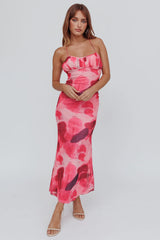 Blossom Belle Low Back Maxi Dress Print Red