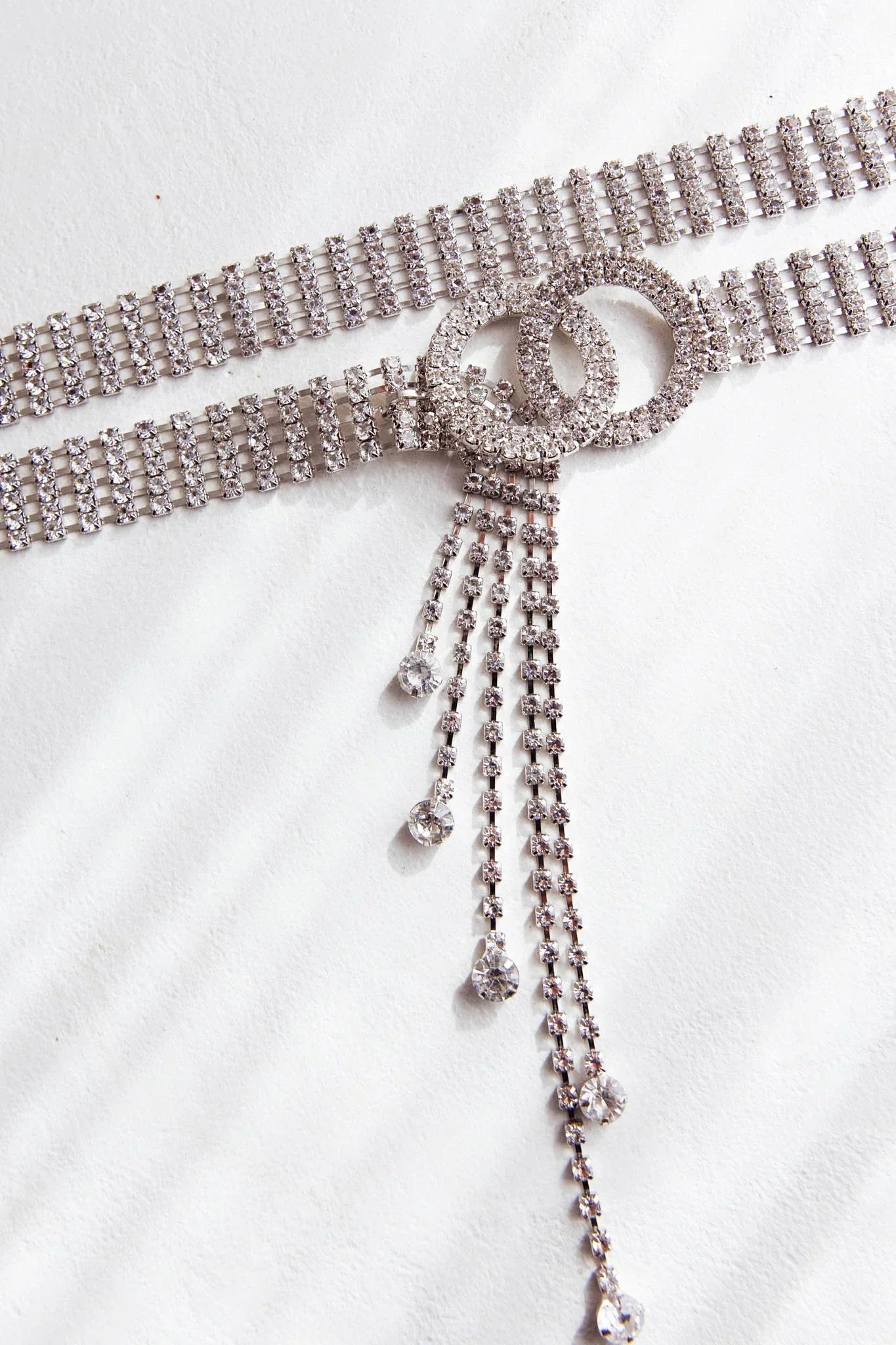 Vera Rhinestone Belt Silver