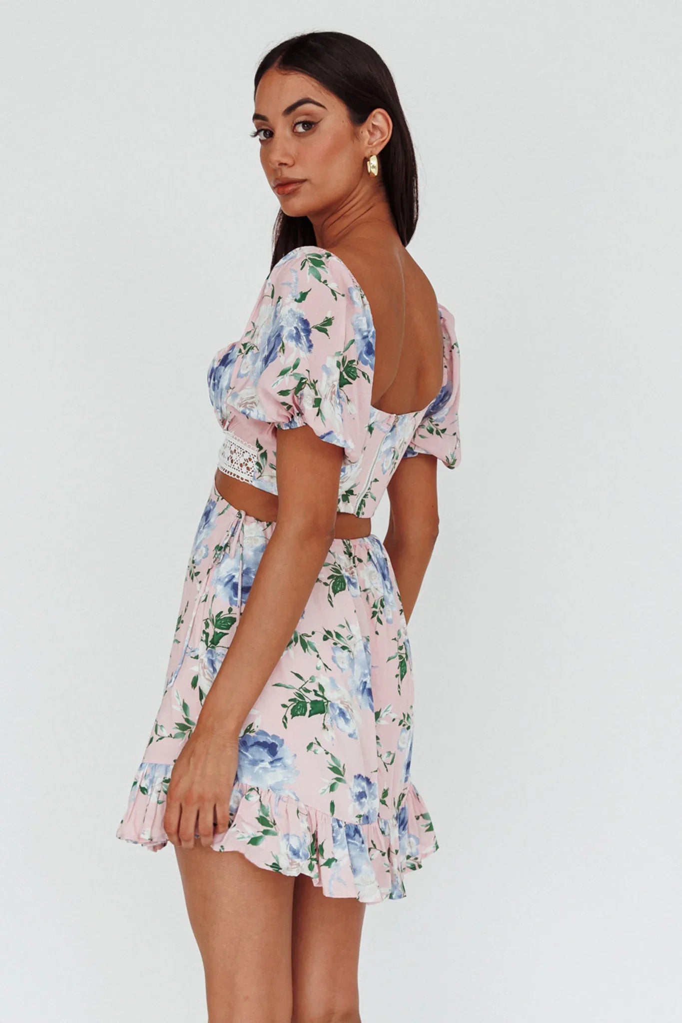 Sweet Romance Cut-Out Mini Dress Pink