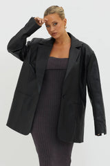 Luminate Oversized Coat Jacket Black