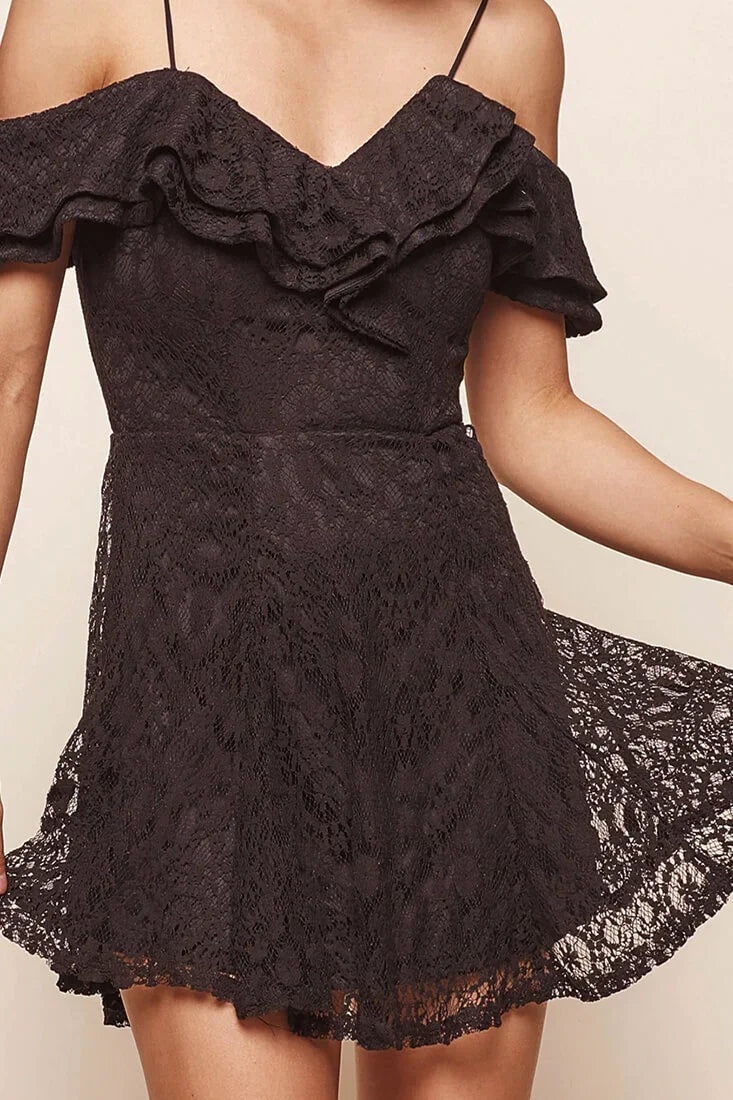 Rossi Lace Party Dress Black