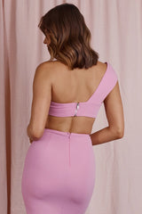 Mood For Love Twisted Bust Crop Top Hot Pink