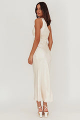 Always Golden One-Shoulder Midi Dress Champagne