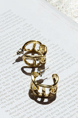 Knox Chain Link Small Hoop Earrings Gold