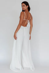 Janicca Ruched Bodice Jumpsuit Off White