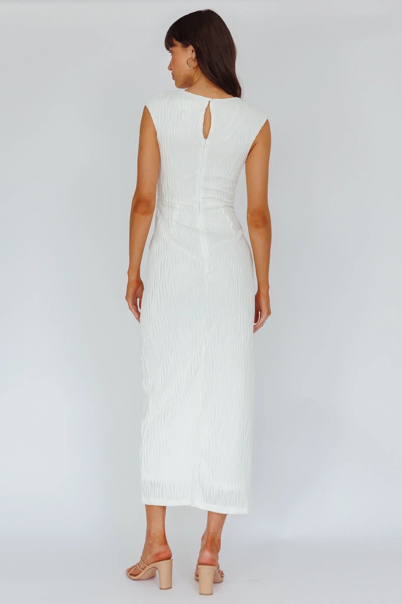 Like A Movie Cap Sleeve Midi Dress Cream