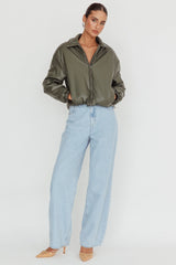 Faroe Drawstring Waist Puff Jacket Green