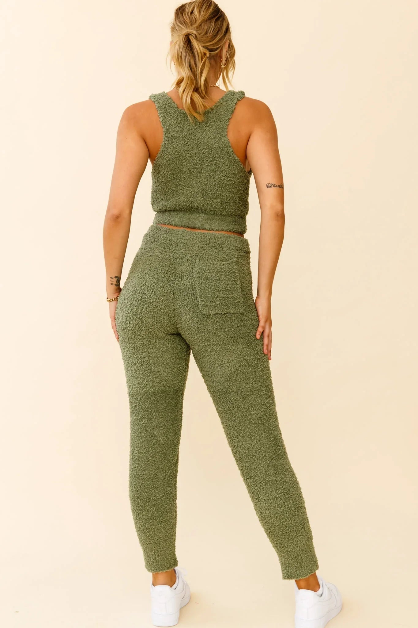 My Girl Fuzzy Knit Jogger Pants Sage