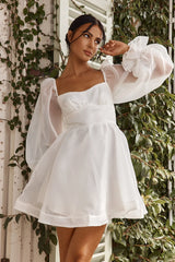 I've Got Sunshine Long Sleeve Mini Dress White