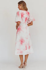 Elias Puff Sleeve Midi Dress Blush