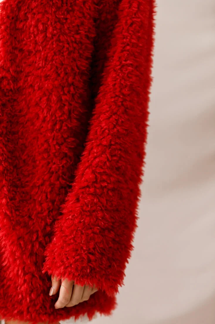 Ronan Fluffy Coat Red
