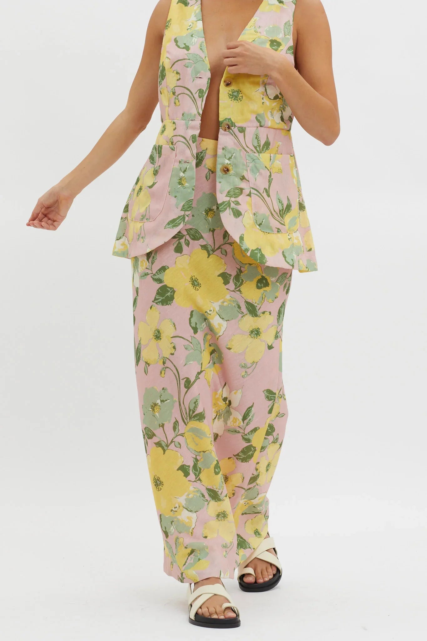 Philomena Midi Skirt Floral Blush