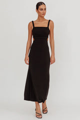 Dream Crush Lace-Up Back Maxi Dress Black