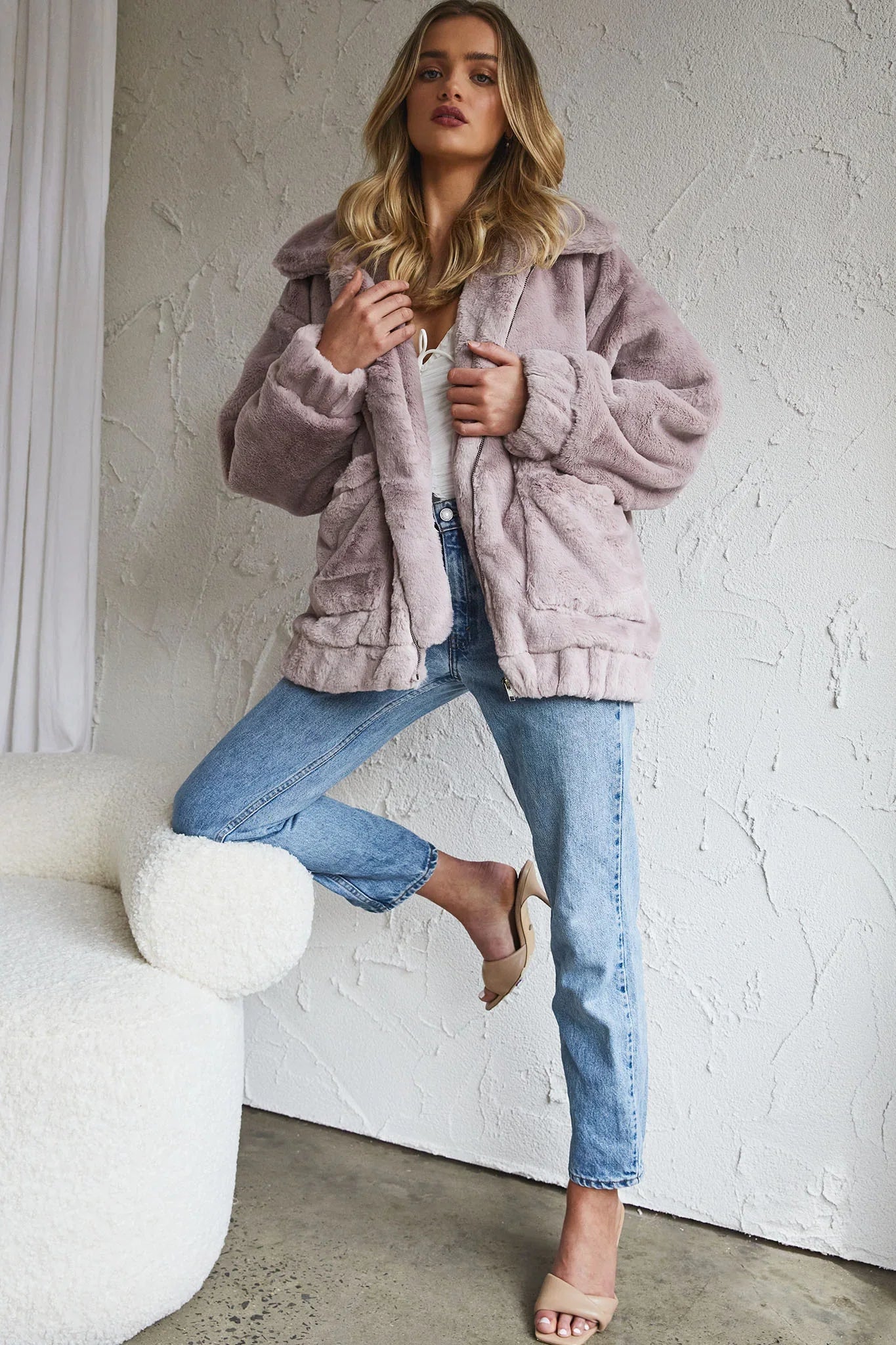 Chamonix Collared Zip Front Jacket Mauve