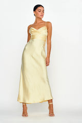 Starring Role Cowl Bust Waist Tie Dress Butter