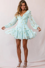 Brentwood Lace Up Babydoll Dress Green