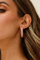 Sydney Perspex Hoop Pearl Back Earrings Rose