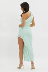 Got The Shot One Shoulder Split Maxi Dress Mint