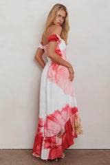 Sunday Mornings Ruched Bust Maxi Dress Floral Blush