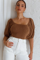 Maddi Tied Back Bodysuit Mocha