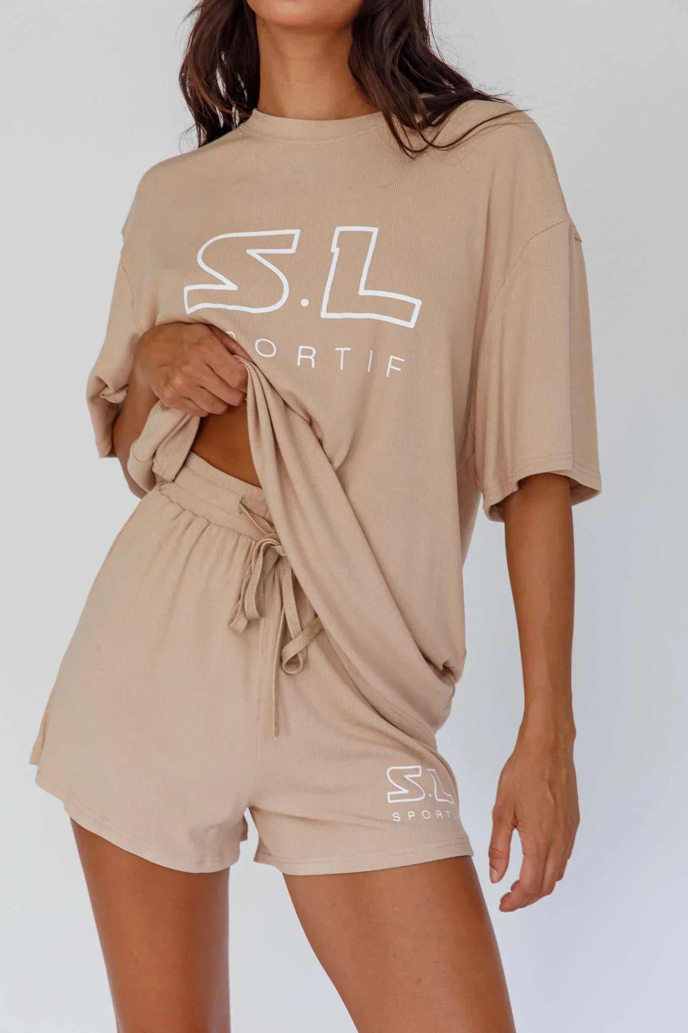 On Track SL Logo T-Shirt Camel