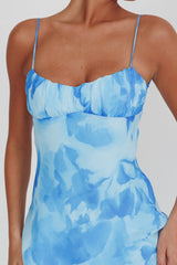 Nerida Low Back Twist Maxi Dress Blue