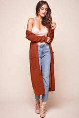 Brookhaven Cafe Long Sleeved Cardigan Rust