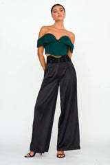 Tenicka Off-Shoulder Crop Top Hunter