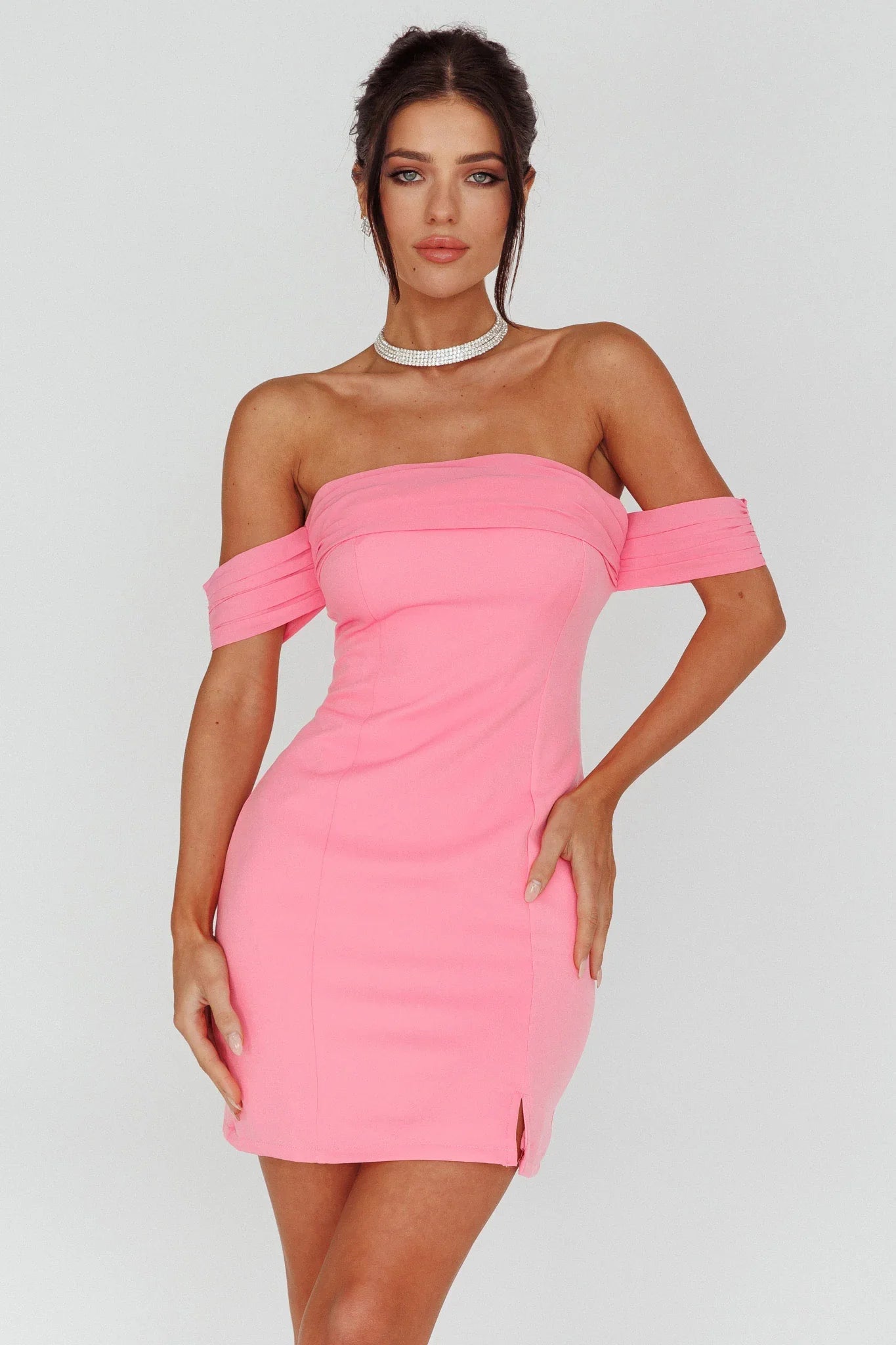 Kassie Off-Shoulder Mini Dress Sweet Pink