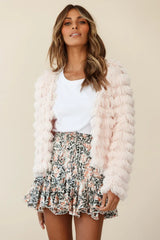 Robyn Flounce Mini Skirt Pink Leopard