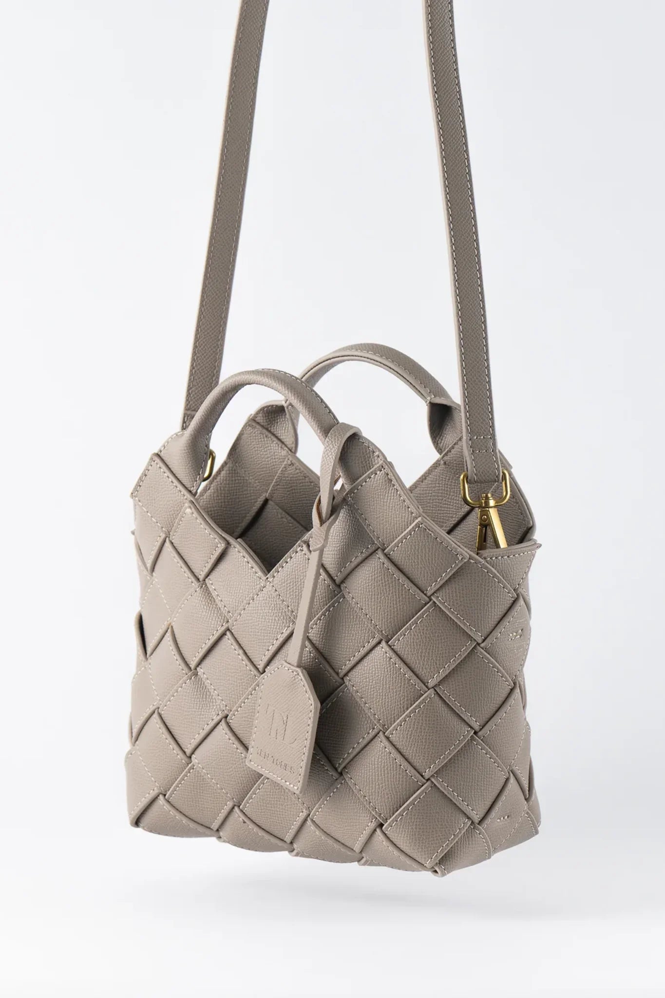 TEN TONES Clementine Woven Mini Tote Beige