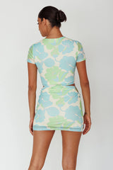 Angelus Ring Accent Mini Skirt Printed Cream