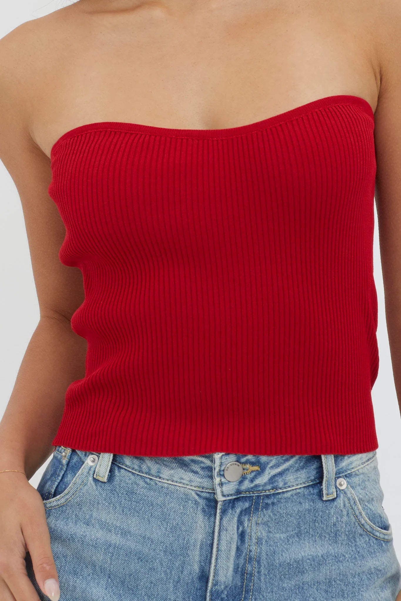 Flora Strapless Knit Top Wine