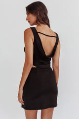Magic Hour Cowl Neck Top Black