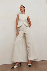 Consideration Wide Leg Pant Beige