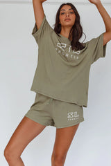 On Track SL Logo Shorts Khaki