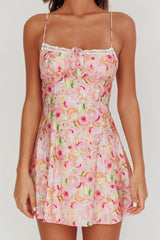 Lead The Way Abstract Print Mini Dress Pink