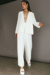 Vous Etes Belle Pleated Waist Pants White