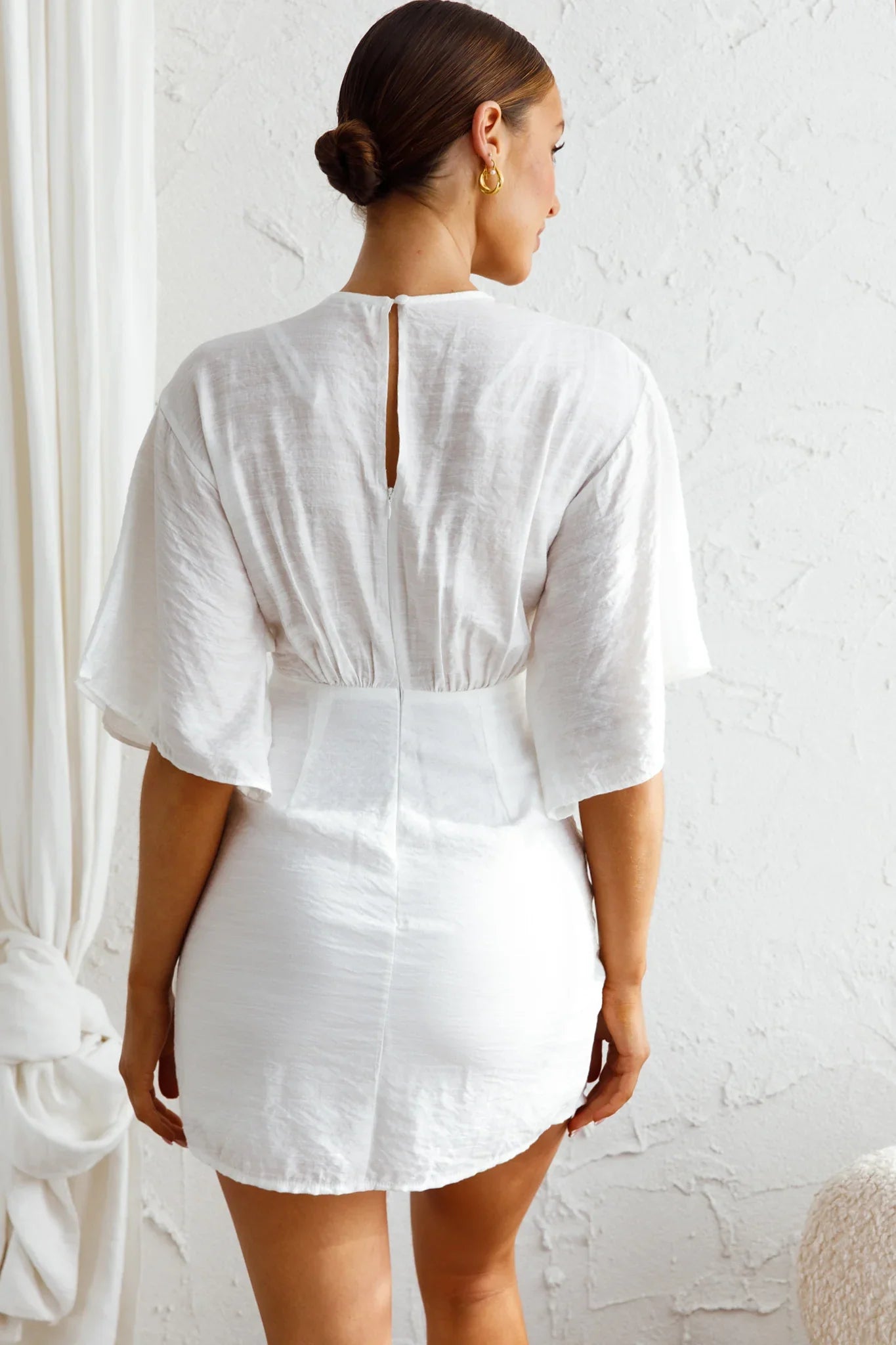 Rivera Tied Bust Cut-Out Dress White