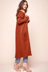 Brookhaven Cafe Long Sleeved Cardigan Rust