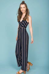 Kallie Striped Jumpsuit Navy