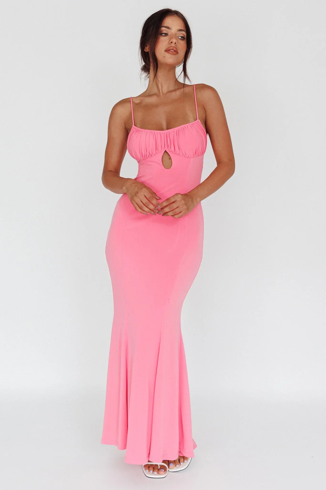 Marcella Keyhole Bust Maxi Dress Pink