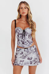 Julissa Mini Skirt Floral Ink