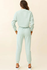 Monterey Long Sleeve Pull String Sweater Green