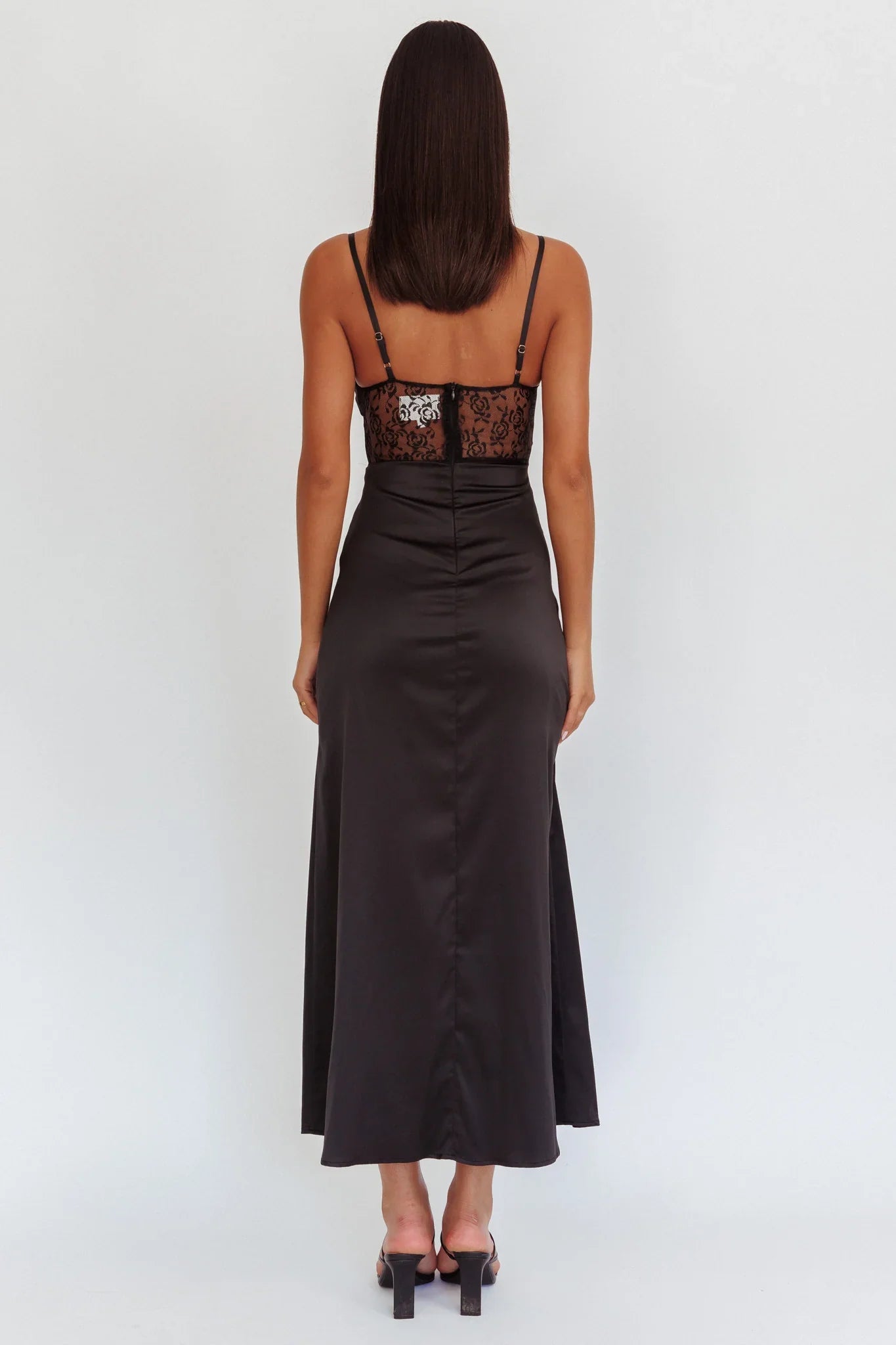Wyatt Lace Twish Bust Maxi Dress Black